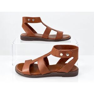 Franco Sarto Genevia Gladiator Sandals Women's 9M Leather Studded Ankle Strap